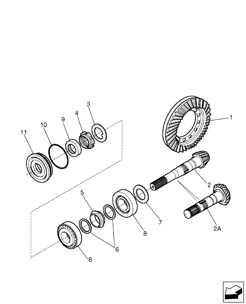 Схема запчастей Case 580SM - (25.102.01) - AXLE, FRONT DRIVE - RING AND PINION (25) - FRONT AXLE SYSTEM