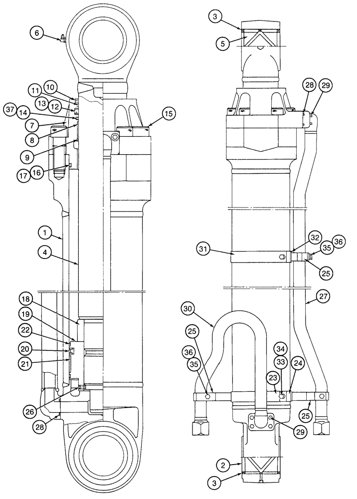 Схема запчастей Case 9060 - (8-090) - ARM CYLINDER (08) - HYDRAULICS