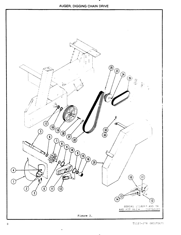 Схема запчастей Case 120 - (08) - AUGER, DIGGING CHAIN DRIVE 