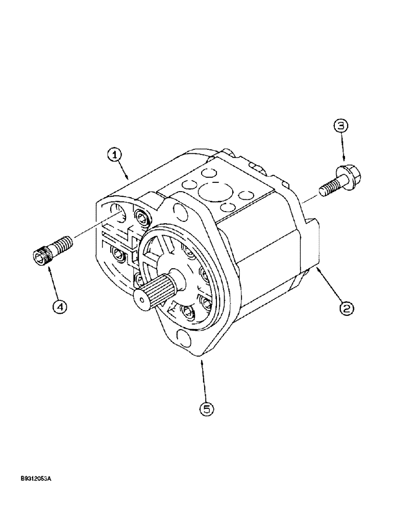 Схема запчастей Case 560 - (8-130) - PLOW MOTOR ASSEMBLY - 133530A1, P75 PLOW (08) - HYDRAULICS