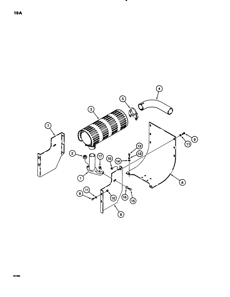 Схема запчастей Case SD100 - (019A) - MUFFLER AND EXHAUST SYSTEMS, DEUTZ DIESEL ENGINE SERIAL NUMBER 1232821 AND AFTER (10) - ENGINE