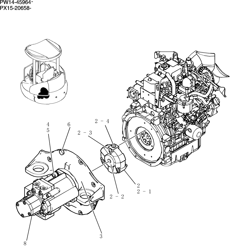 Схема запчастей Case CX36B - (070-01[1]) - POWER TAKE-OFF ASSEMBLY (05) - SUPERSTRUCTURE