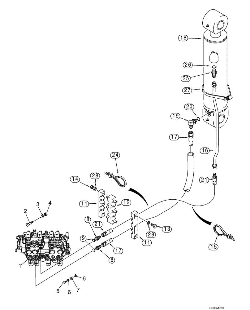 Схема запчастей Case 580M - (08-11) - HYDRAULICS - CYLINDER, BACKHOE DIPPER (08) - HYDRAULICS