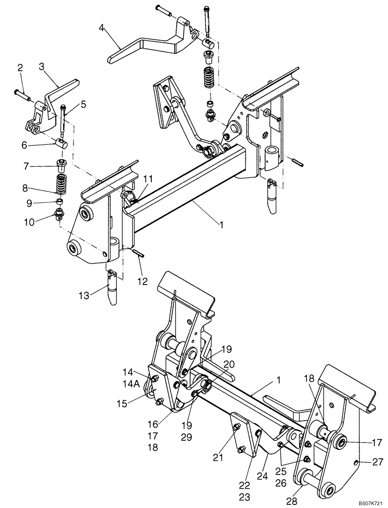 Схема запчастей Case 440 - (09-04) - COUPLER, MECHANICAL (ITALIAN) (09) - CHASSIS