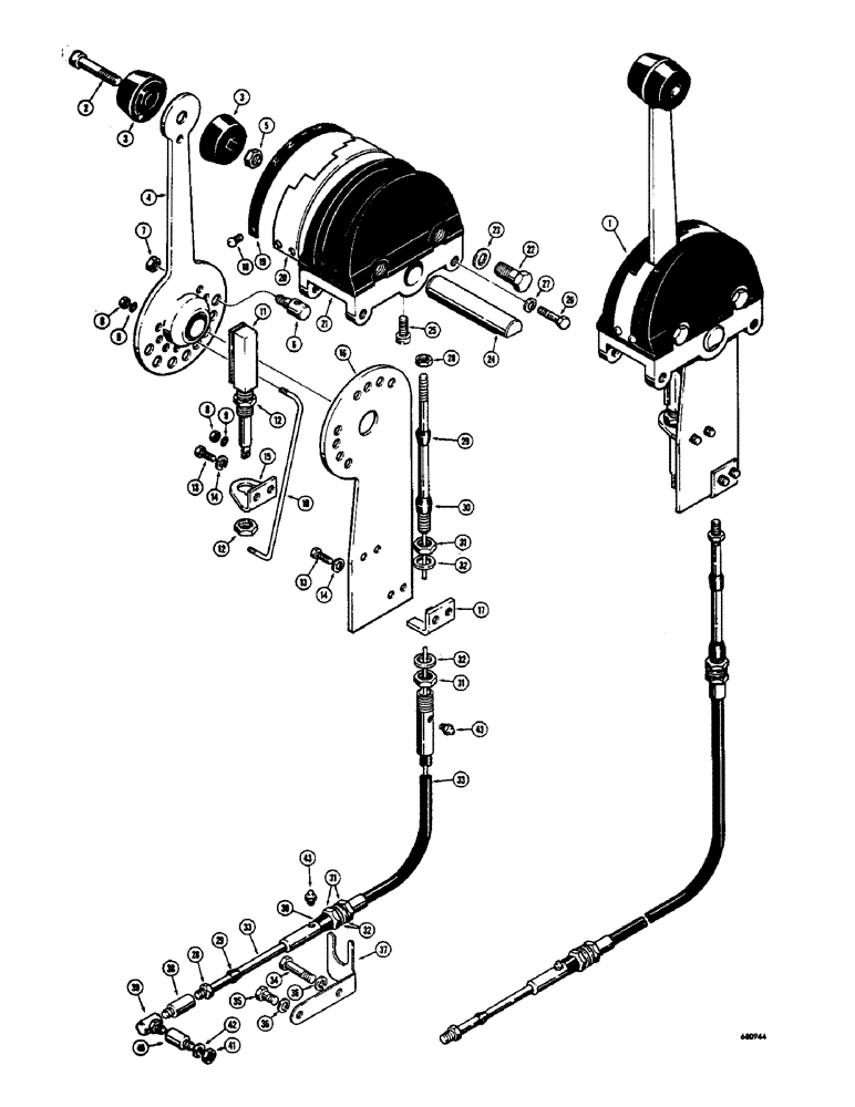 Схема запчастей Case 400 - (038) - TRANSMISSION CONTROL PARTS (03) - TRANSMISSION