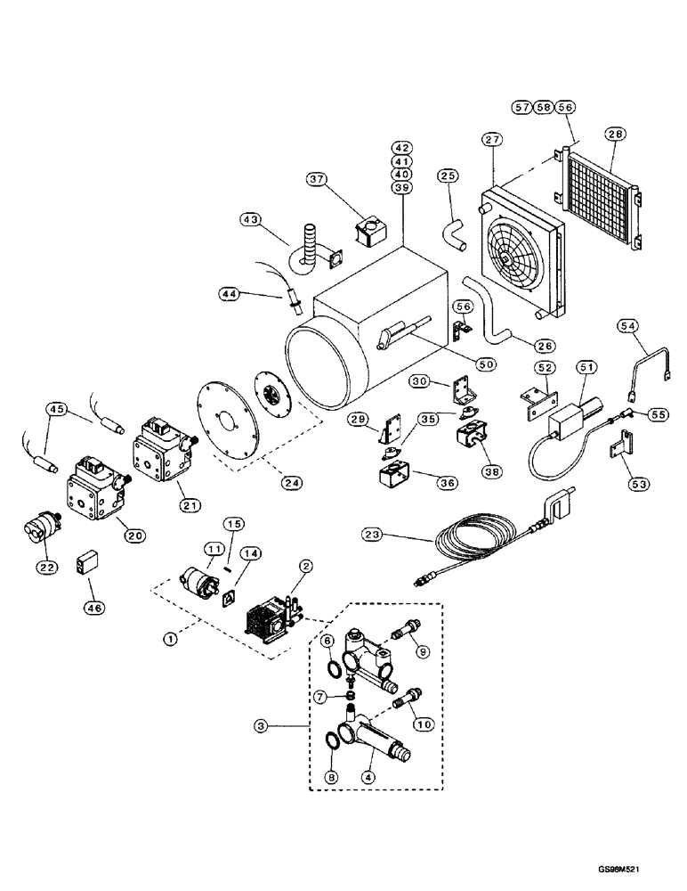 Схема запчастей Case 400TX - (9-26) - ENGINE, WATER PUMP AND HYDRAULIC PUMPS 