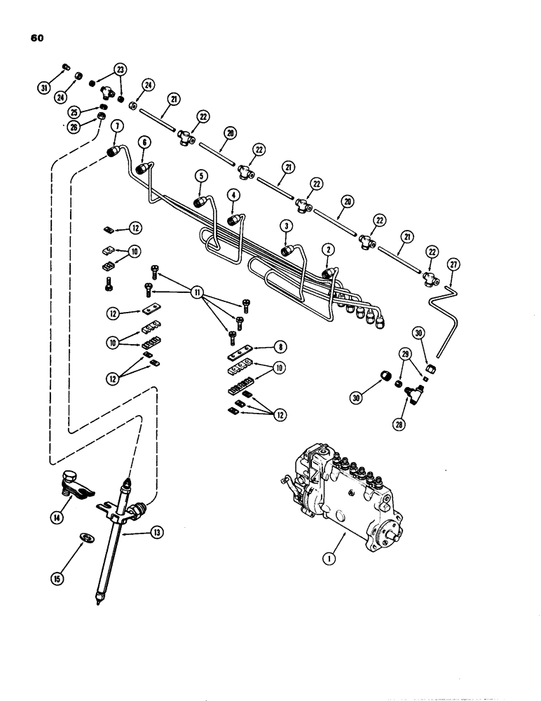 Схема запчастей Case W24B - (060) - FUEL INJECTION SYSTEM, (504BD) AND (504BDT) DIESEL ENGINES (03) - FUEL SYSTEM