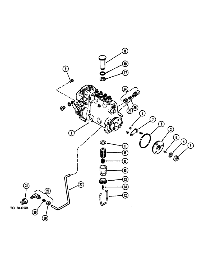 Схема запчастей Case 825 - (055A) - A138014 INJECTION PUMP, (336BD) DIESEL ENGINE, WITH LUBE TUBE ON OUTSIDE OF PUMP (02) - FUEL SYSTEM