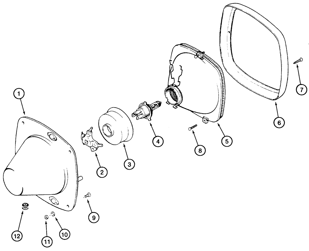 Схема запчастей Case 821C - (04-24) - LAMPS, FRONT (04) - ELECTRICAL SYSTEMS