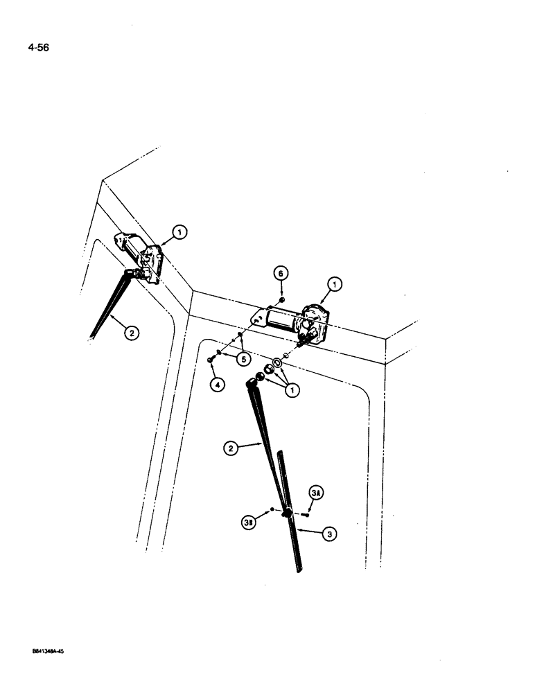 Схема запчастей Case W14B - (4-56) - REAR WIPER (04) - ELECTRICAL SYSTEMS