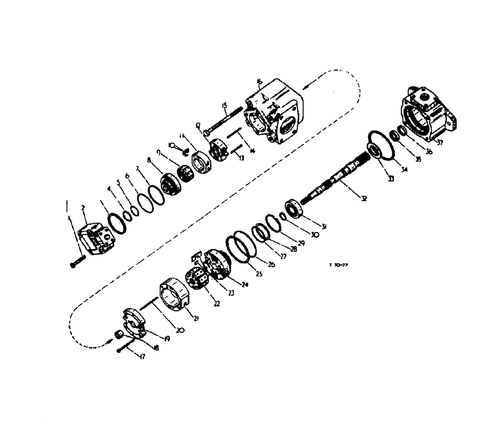 Схема запчастей Case 500 - (07-020) - TRANSMISSION - HYDRAULIC PUMP No Description