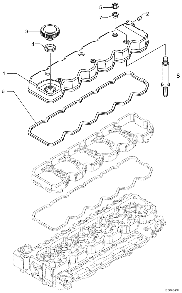 Схема запчастей Case 850L - (02-19) - CYLINDER HEAD - COVERS (02) - ENGINE