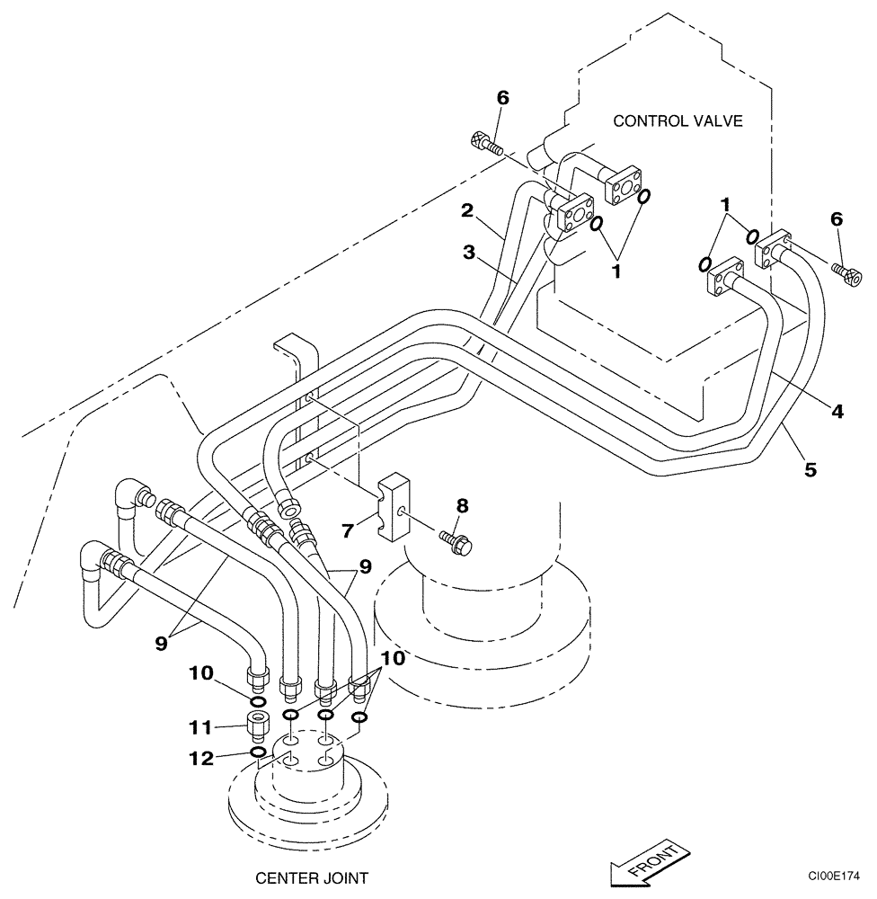 Схема запчастей Case CX240 - (06-06) - HYDRAULICS - TRAVEL (06) - POWER TRAIN