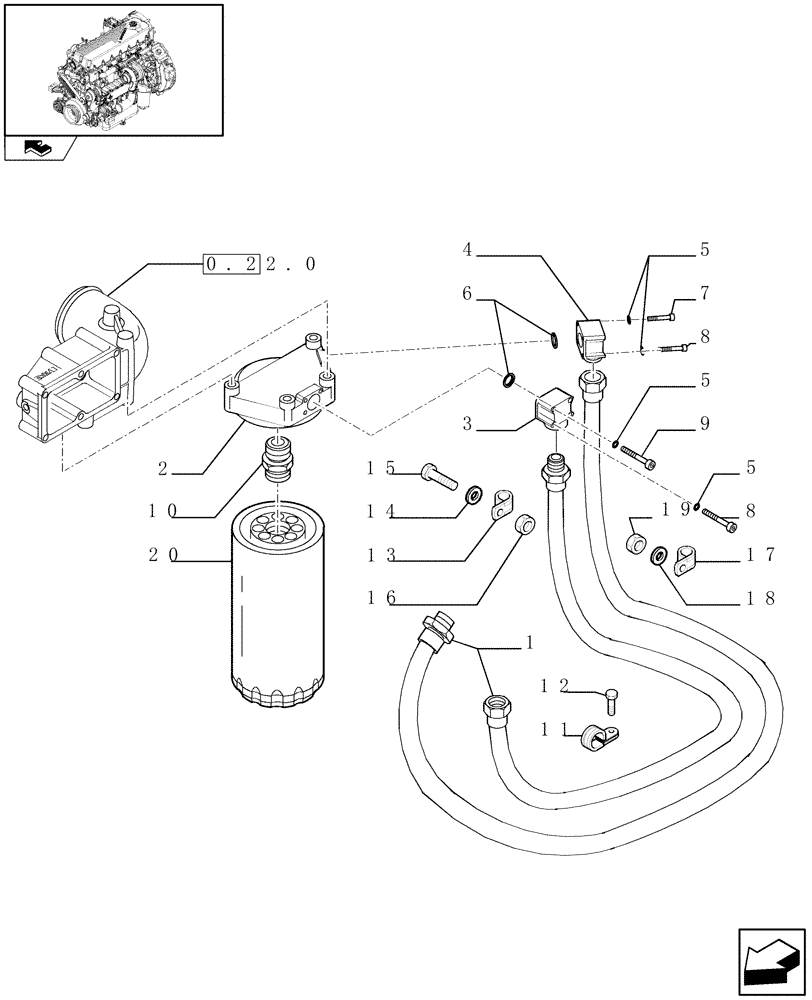 Схема запчастей Case F2CE9684H E003 - (0.30.63) - TURBOBLOWER PIPES (504218111 - 504093912) 