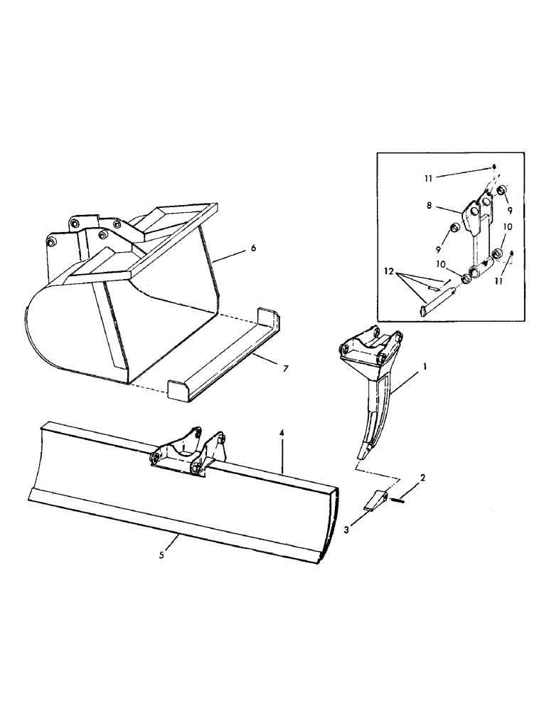 Схема запчастей Case 35EC - (F04) - BACKDRAG BLADE, RIPPER AND SNOW BUCKET (18) - ATTACHMENT ACCESSORIES