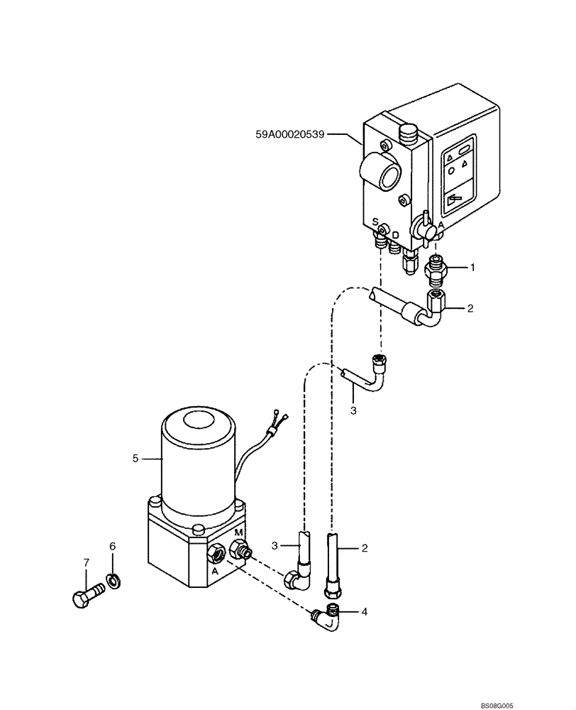 Схема запчастей Case 330B - (59A00020540[001]) - PUMP, HYDRAULIC - HOOD TILT (87499839) (10) - Cab/Cowlings