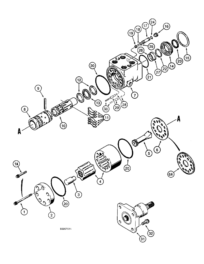 Схема запчастей Case 821B - (5-04) - STEERING CONTROL VALVE ASSEMBLY - L129608 (05) - STEERING