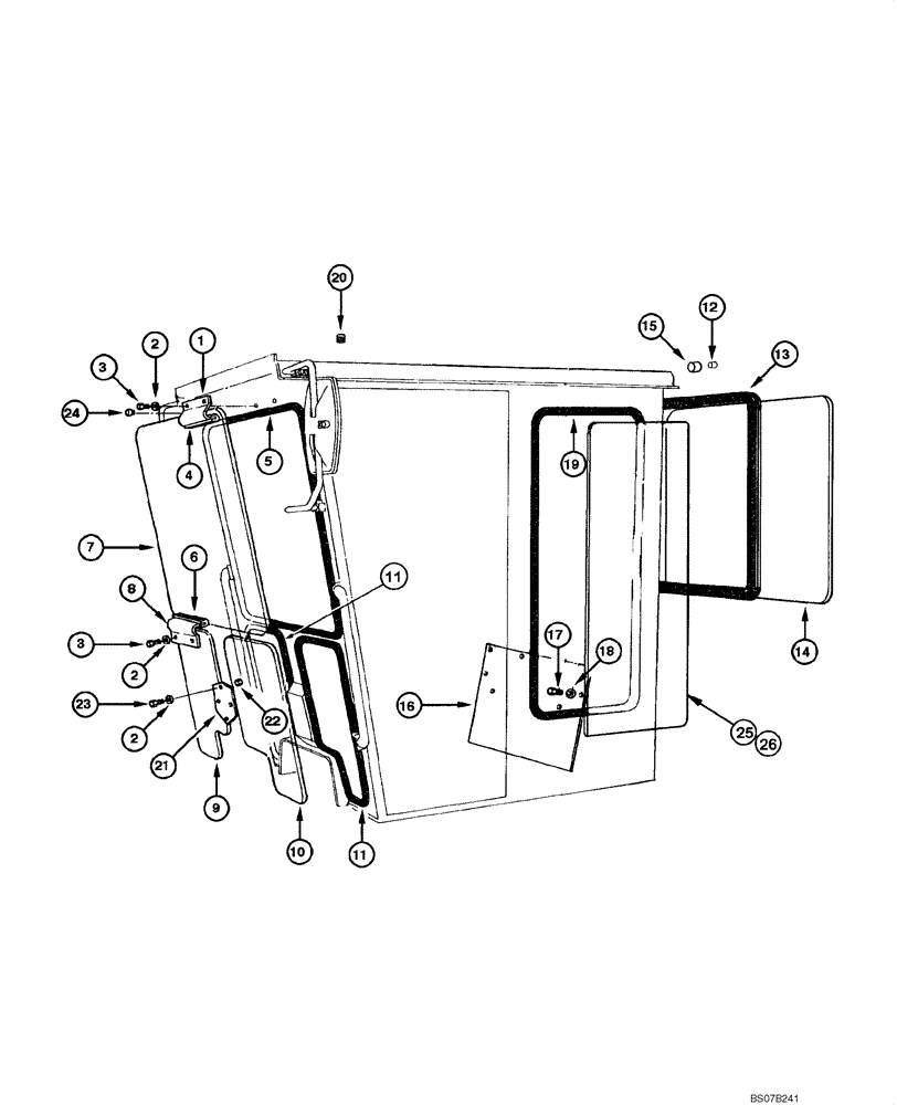 Схема запчастей Case 865 VHP - (09.29[00]) - CAB - WINDOWS ASSEMBLY (OPEN CAB) (09) - CHASSIS