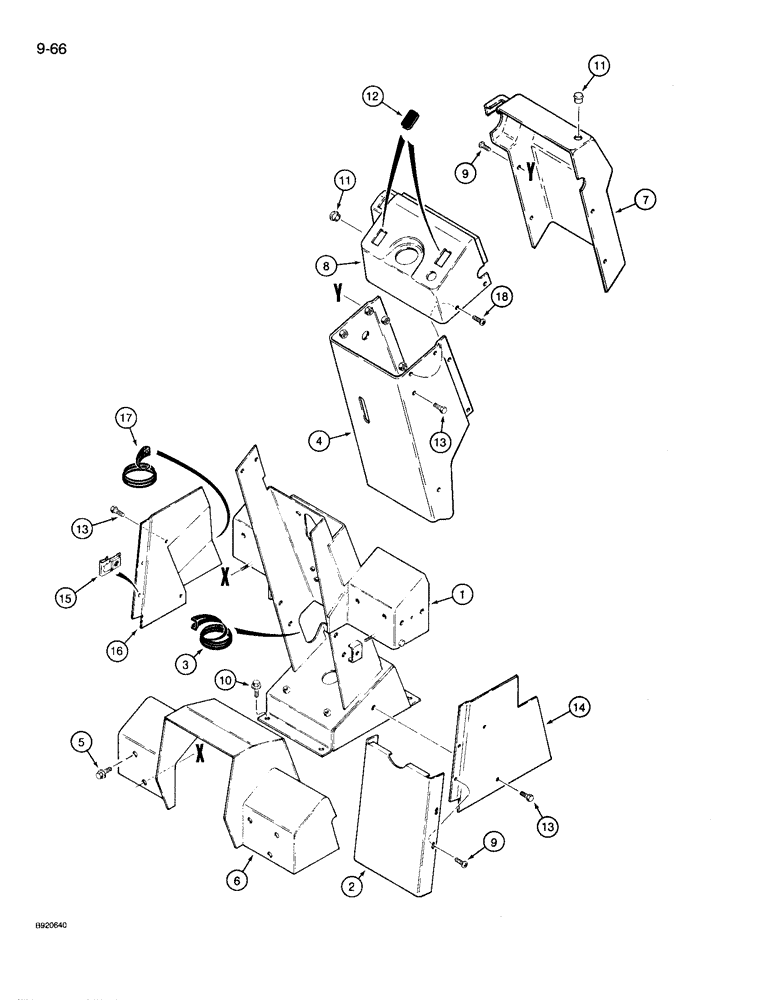 Схема запчастей Case 721 - (9-066) - PEDESTAL AND COVERS, *P.I.N JAK0022758 AND AFTER (09) - CHASSIS/ATTACHMENTS