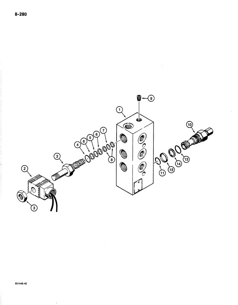 Схема запчастей Case 1187B - (8-280) - SOLENOID CONTROL VALVE (08) - HYDRAULICS