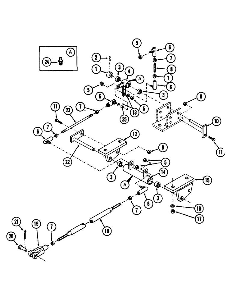 Схема запчастей Case 880B - (256) - WRIST-O-TWIST CONTROL AND LINKAGE (05) - UPPERSTRUCTURE CHASSIS