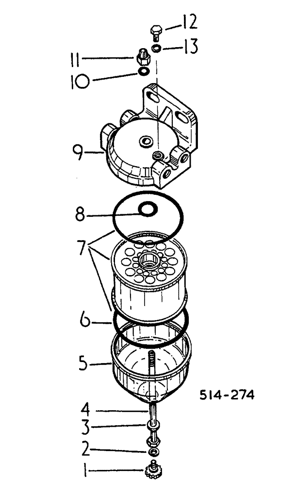 Схема запчастей Case 3400 - (132) - FUEL FILTER (10) - ENGINE