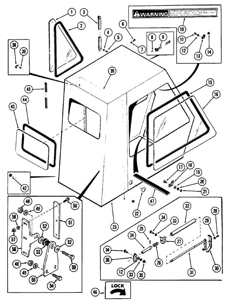 Схема запчастей Case 880B - (088) - CAB AND ATTACHING PARTS, (USED ON UNITS WITH SERIAL NUMBER 6201877 & AFTER) (05) - UPPERSTRUCTURE CHASSIS