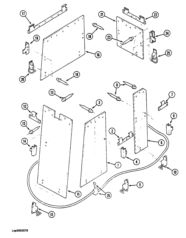 Схема запчастей Case 688 - (9-080) - CAB PROTECTION (09) - CHASSIS