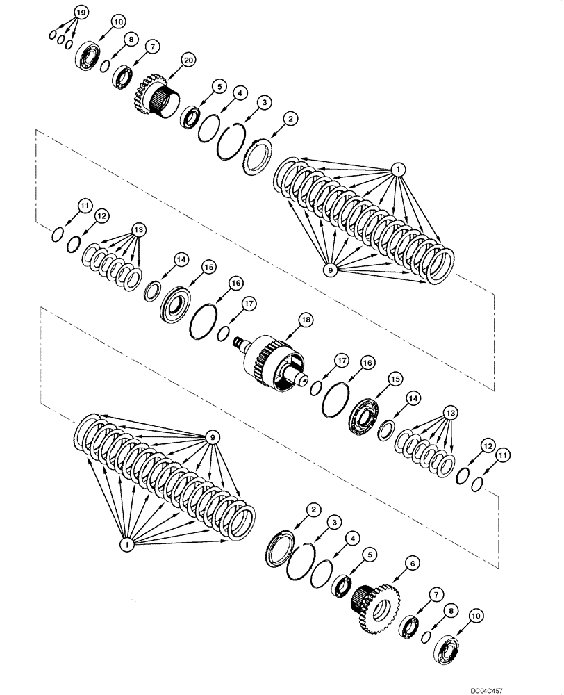 Схема запчастей Case 845 - (06.09[00]) - TRANSMISSION - 2ND SPEED AXLE (06) - POWER TRAIN