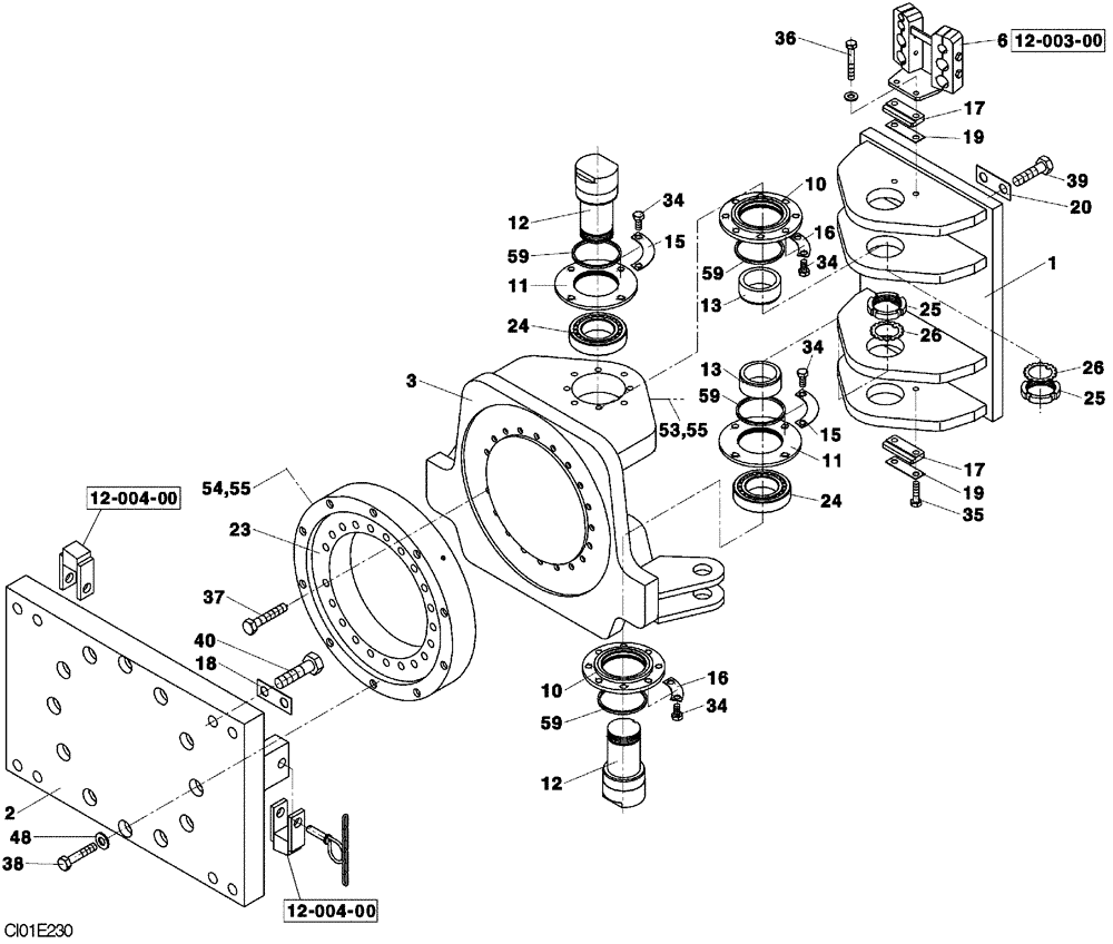 Схема запчастей Case SV210 - (12-002-00[01]) - LINKAGE (09) - CHASSIS