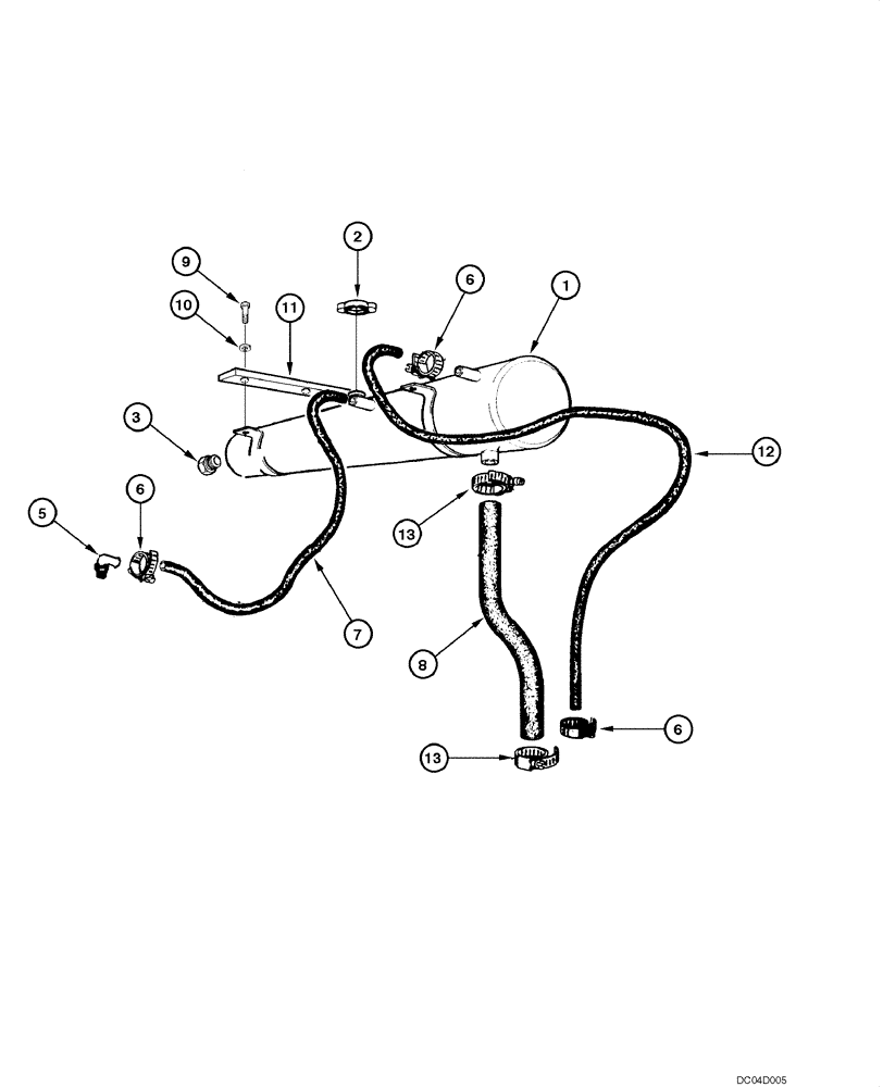 Схема запчастей Case 885 - (02.05[00]) - COOLING SYSTEM - EXPANSION TANK (02) - ENGINE