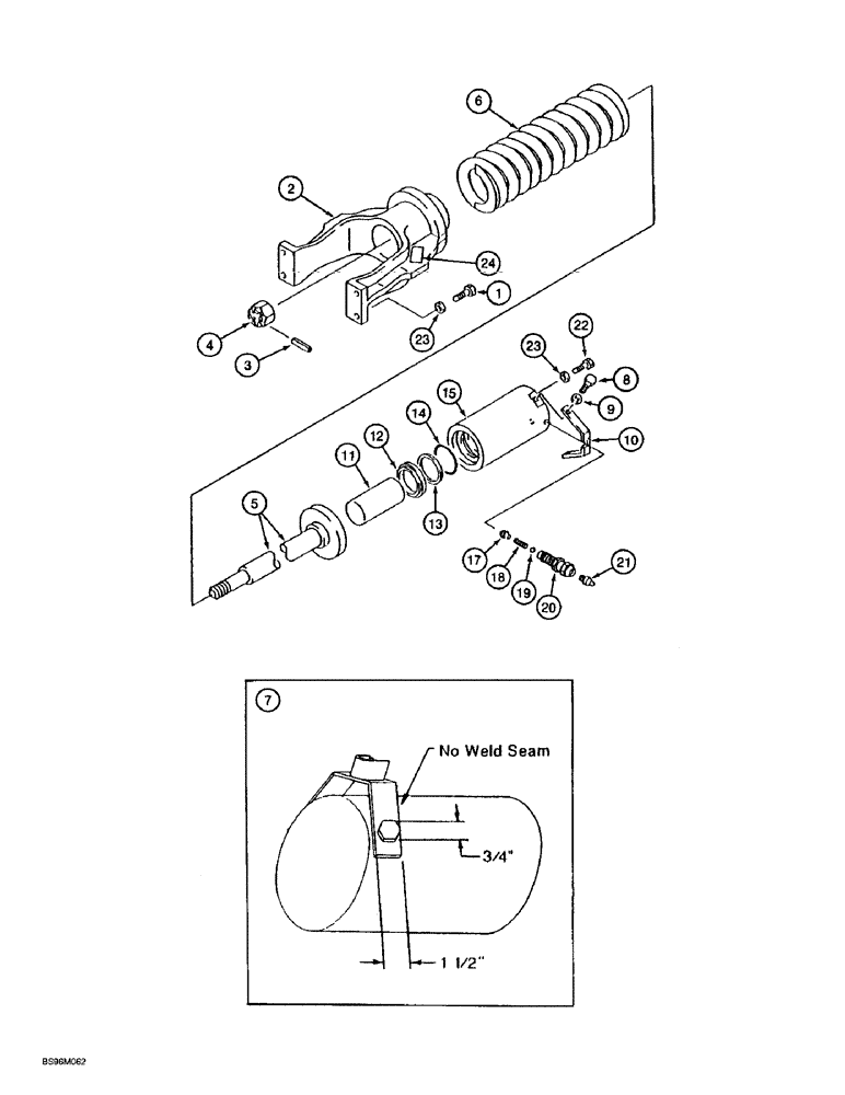 Схема запчастей Case 9060B - (5-08) - TRACK ADJUSTER (11) - TRACKS/STEERING