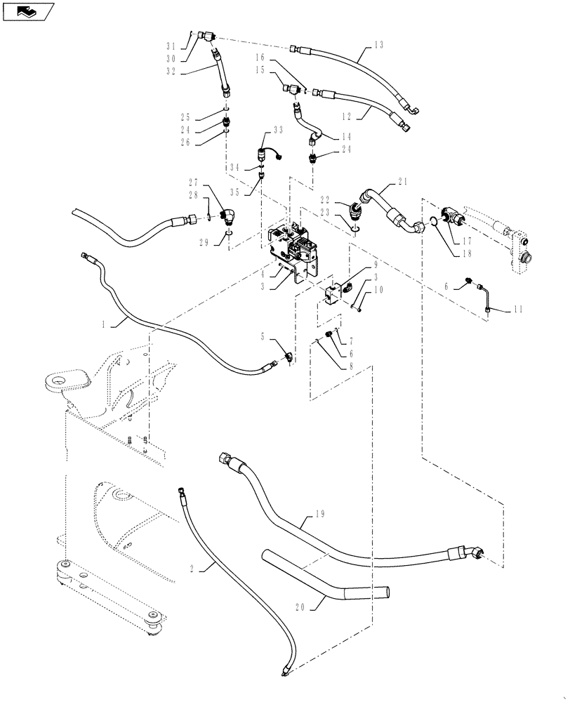 Схема запчастей Case 521F - (41.200.04) - STANDARD STEERING WITH JOYSTICK (41) - STEERING