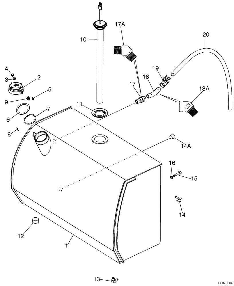 Схема запчастей Case 850K - (03-04) - FUEL TANK (IF USED) (03) - FUEL SYSTEM