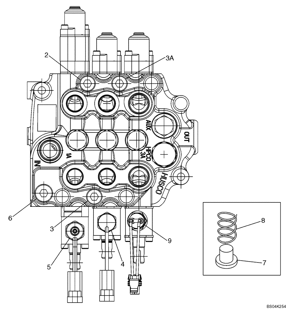 Схема запчастей Case 420CT - (08-09) - VALVE ASSY, CONTROL - LOADER (08) - HYDRAULICS