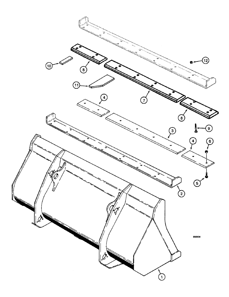 Схема запчастей Case W14 - (548) - LOADER BUCKETS, 1-1/4 CUBIC YARD (.96 CUBIC METRE BUCKET), 1 (09) - CHASSIS/ATTACHMENTS