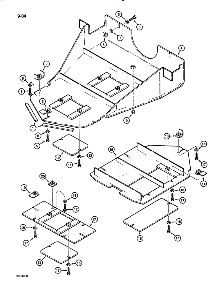 Схема запчастей Case W30 - (9-34) - DRIVE LINE GUARDS (09) - CHASSIS/ATTACHMENTS