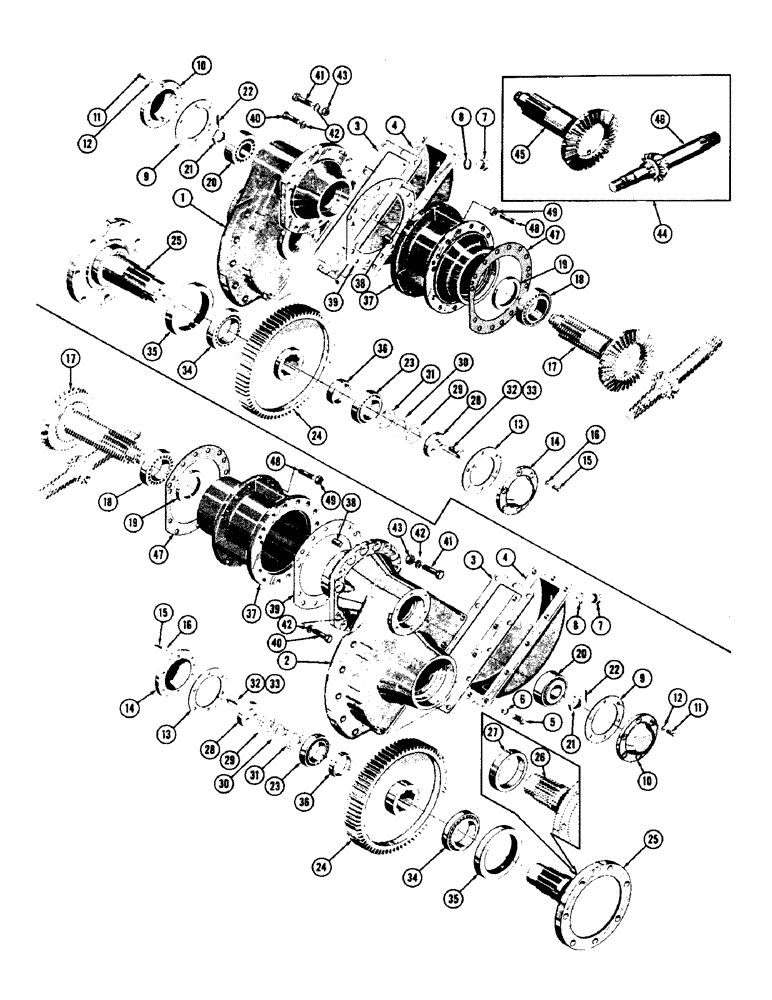 Схема запчастей Case 600 - (084) - TRANSMISSION INSTALLATION (60" GUAGE), FINAL DRIVE & MTG. PARTS (USED FROM S/N 656-471) (03) - TRANSMISSION