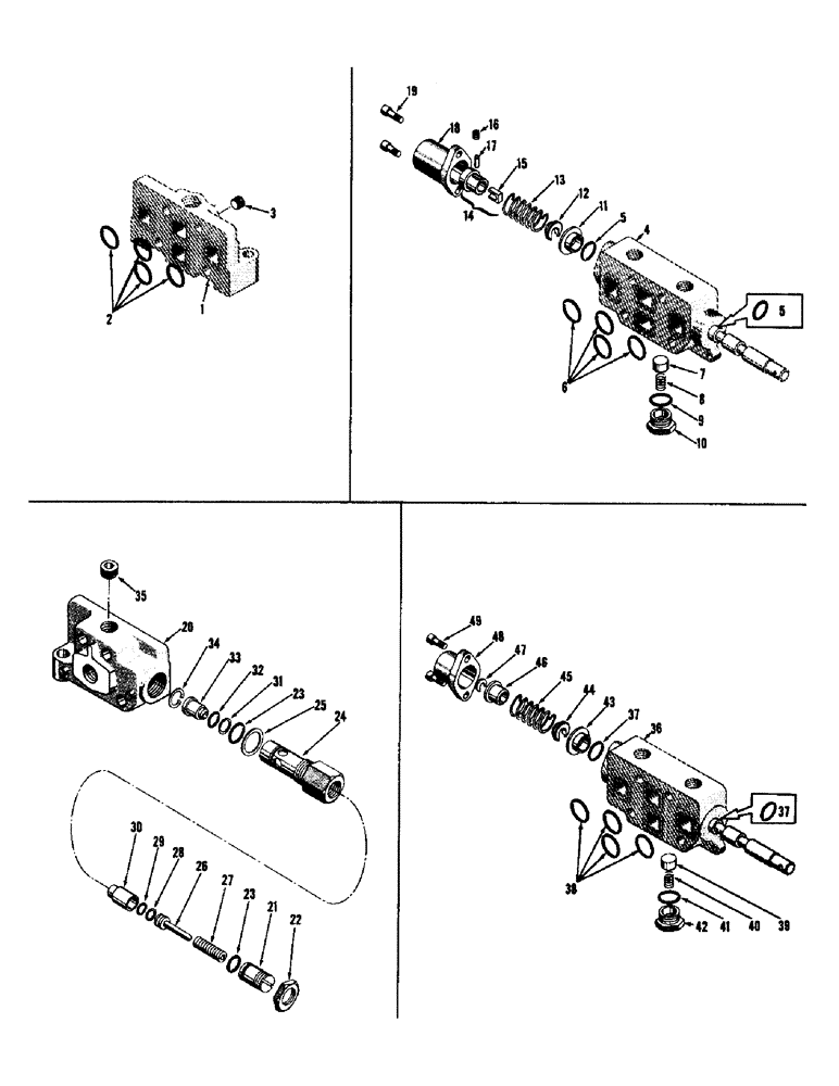 Схема запчастей Case 750 - (132) - HYDRALIC VALVE SECTIONS (07) - HYDRAULIC SYSTEM