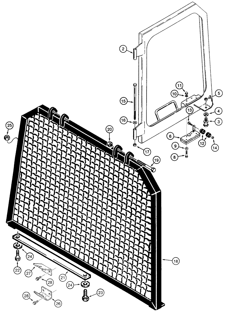 Схема запчастей Case 850E - (9-070) - CAB DOOR WINDOW AND REAR SCREEN (09) - CHASSIS/ATTACHMENTS