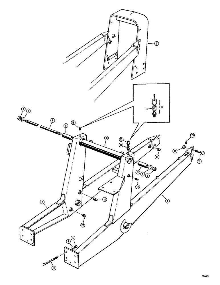 Схема запчастей Case 26 - (006) - LOADER SUBFRAME AND RELATED PARTS 