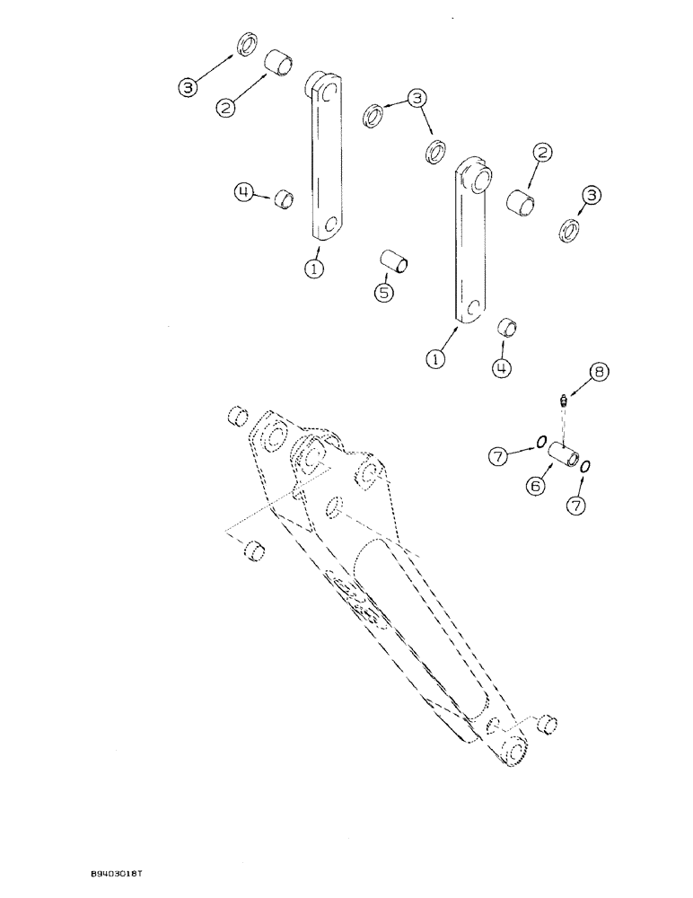 Схема запчастей Case 580SK - (9-047C) - OPTIONAL BACKHOE BUCKET LINKS, FOR REAR ATTACHMENTS (09) - CHASSIS/ATTACHMENTS