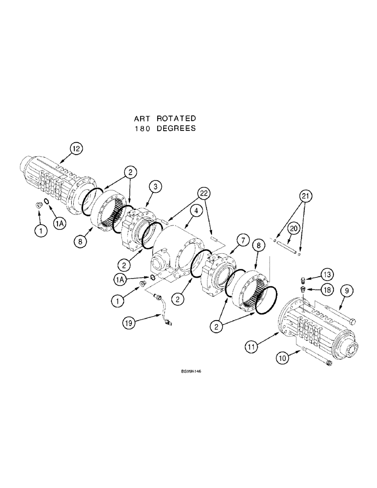 Схема запчастей Case 580L - (6-094) - REAR DRIVE AXLE, AXLE HOUSING (06) - POWER TRAIN