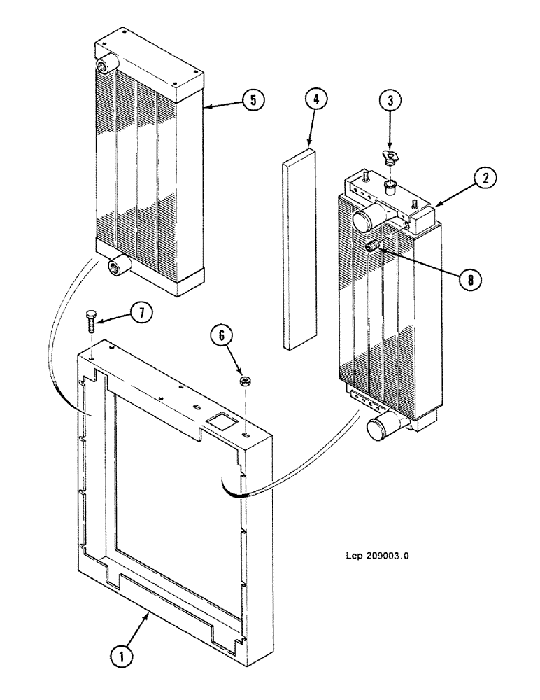 Схема запчастей Case 688C - (2-20) - RADIATOR AND OIL COOLER, (-11102) (01) - ENGINE