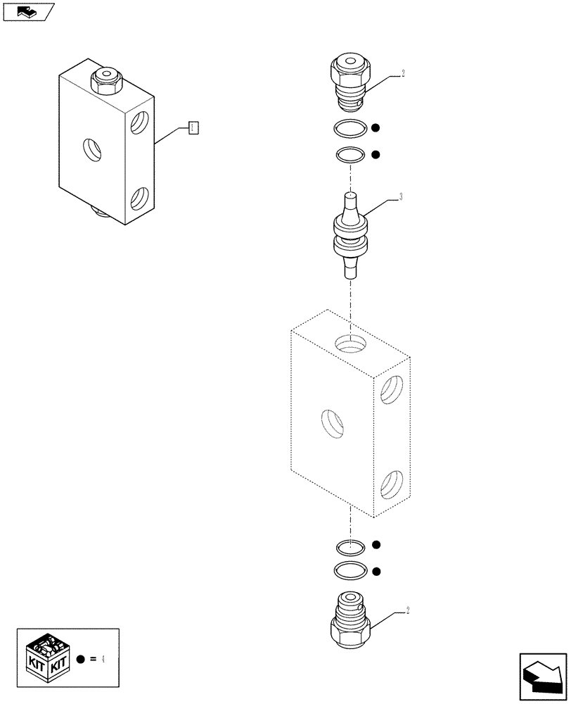 Схема запчастей Case 580SN WT - (35.732.01[02]) - VAR - X20233X - VALVE (35) - HYDRAULIC SYSTEMS