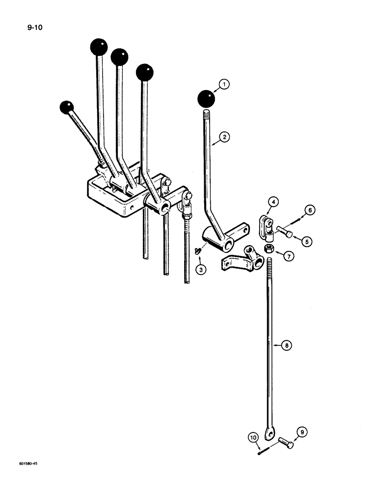 Схема запчастей Case 26D - (9-10) - EXTENDABLE DIPPER CONTROL 