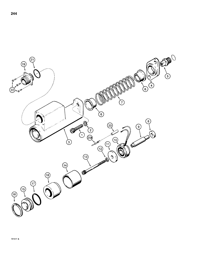 Схема запчастей Case 680H - (244) - HYDRECO LOADER CONTROL VALVE, BUCKET SPOOL MAGNETIC DETENT (08) - HYDRAULICS