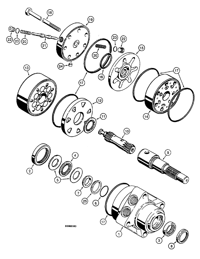 Схема запчастей Case 1825B - (6-32) - MOTOR ASSEMBLY, HYDROSTATIC DRIVE, NORTH AMERICA (06) - POWER TRAIN