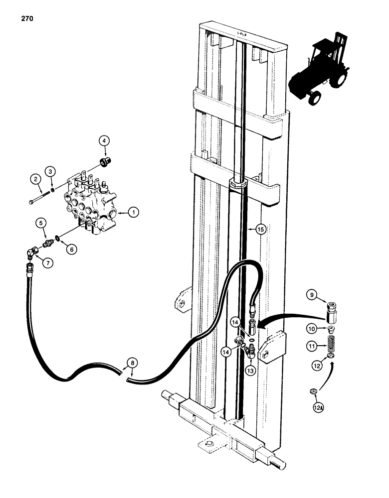 Схема запчастей Case 584D - (270) - MAST LIFT CYLINDER HYDRAULIC CIRCUIT (35) - HYDRAULIC SYSTEMS