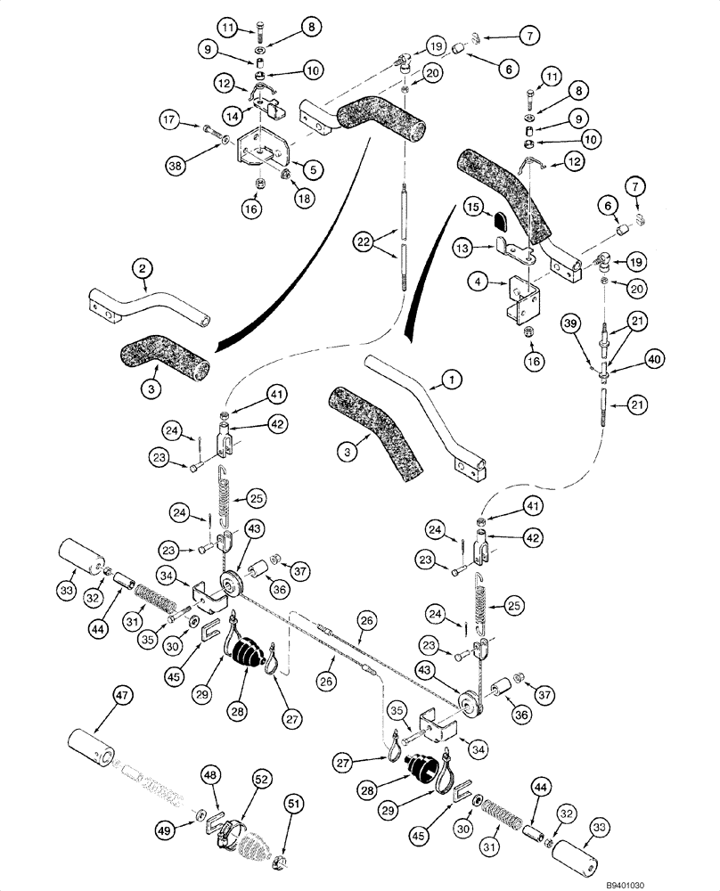 Схема запчастей Case 1845C - (07-03) - PARKING LATCH - SEAT BAR, DUAL, JAF0103652 - (07) - BRAKES